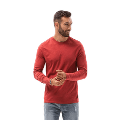 OMBRE Moška majica z dolgimi rokavi KETA rdeča MDN19903 M