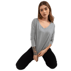 Ex moda Ženska bluza z V-izrezom CHLOE siva EM-BZ-ES-21-609.10X_393209 Univerzalni