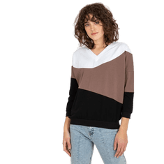 RELEVANCE Ženski pulover z izrezom ALEXANDRA črno-bel RV-BL-8461.32P_393274 Univerzalni