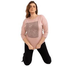 RELEVANCE Ženska bluza z izrezom velike velikosti SHIRLEY svetlo roza RV-BZ-8486.29X_393474 Univerzalni