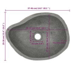 Vidaxl Umivalnik iz rečnega kamna ovalen (37-46)x(29-36) cm