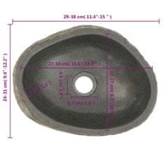 Vidaxl Umivalnik iz rečnega kamna ovalen (29-38)x(24-31) cm