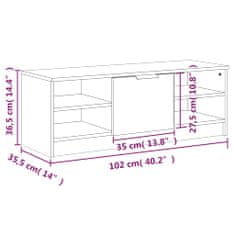 Vidaxl TV omarica bela 102x35,5x36,5 cm konstruiran les