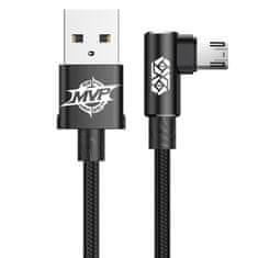 BASEUS mvp dvostranski kotni kabel s stranskim priključkom micro usb 2m 1,5a črn (cammvp-b01)