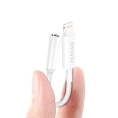 DUDAO Zvočni adapter za slušalke iPhone iz Lightning na 3,5 mm mini jack, bel