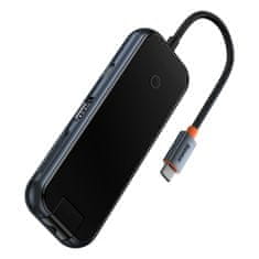 BASEUS acmejoy vozlišče 8-portno usb-c na 1xhdmi / 2xusb-a 3.0 / 1xusb-a 2.0 / 1xusb-c pd&data / 1xrj45 / 1xsd/tf temno siva