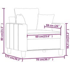 Vidaxl Fotelj krem 60 cm blago