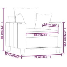 Vidaxl Fotelj temno siv 60 cm blago