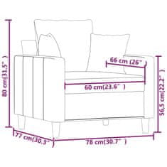 Vidaxl Fotelj temno siv 60 cm žamet