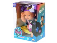 Mikro Trading Lutka 23 cm z vijoličnimi čopki in kitaro v škatli