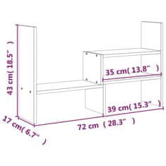 Vidaxl Stojalo za zaslon medeno rjavo (39-72)x17x43 cm trdna borovina