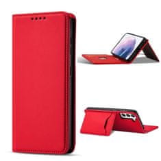 MG Magnet Card knjižni usnjeni ovitek za Samsung Galaxy S22, rdeča
