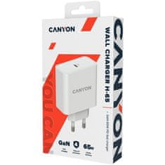 Canyon omrežni polnilec CH-65 (65W) PD, vhod 100-240V, izhod USB-C1/C2 5-20V, dobava energije