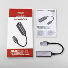 AXAGON ADE-TR, USB-A 3.2 Gen 1 - Gigabitna ethernetna omrežna kartica, samodejna namestitev, titanovo siva