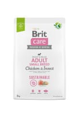 Brit BRIT Care Dog Sustainable Adult Small Breed Chicken &amp; Insect - suha hrana za pse - 3 kg