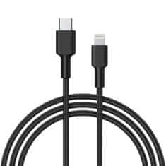 Aukey AUKEY CB-CL02 USB-C in Lightning kabel, 1,2 m, črn, do 480 Mbit/s, USB 3.2 Gen 1, moški konektorji