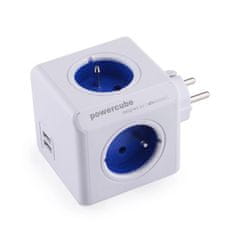 Allocacoc Allocacoc PowerCube Original USB (E) - 4 AC vtičnice, 2 USB priključka, modra in bela, CE in RoHS certifikat