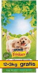 Purina PURINA Friskies Junior - suha hrana za pse - 12 + 3 kg