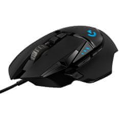 Logitech Logitech G G502 HERO visokozmogljiva igralna miška, 11 programabilnih gumbov, 25600 DPI, ergonomska, črna