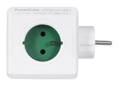 Allocacoc Allocacoc PowerCube Original USB Tip E razdelilnik z 4 AC vtičnicami in 2 USB vhodi, notranja uporaba, modra