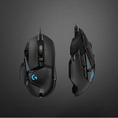 Logitech Logitech G G502 HERO visokozmogljiva igralna miška, 11 programabilnih gumbov, 25600 DPI, ergonomska, črna