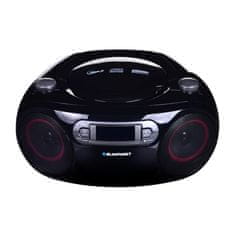 Blaupunkt Prenosni CD predvajalnik Blaupunkt BB18BK - črni, z MP3 predvajanjem, radijem FM, 2 vgrajenima zvočnikoma ter ročnim nastavljanjem moči.