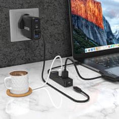 Unitek UNITEK USB-A 3.1 Hub s 4 vrati, aktivni, črn, 5000 Mbit/s, 10W, Plug and Play, visoka kakovost za enostavno povezovanje