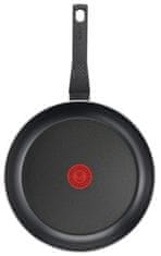 Tefal Tefal B55604 Vsakodnevna ponva s Titanium prevleko, 24 cm, črna, s termo indikatorjem, primerna za keramiko, halogene in plinske štedilnike.