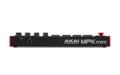 Akai AKAI MPK Mini MK3 MIDI Kontrolna Tipkovnica s 25 Tipkami, 8 Blazinicami, Črna/Rdeča