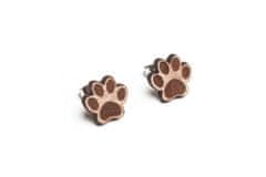 BeWooden ženske leseni uhani Paw Earrings univerzalna