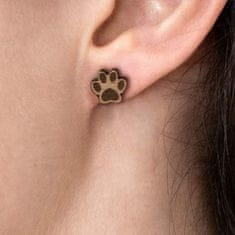 BeWooden ženske leseni uhani Paw Earrings univerzalna