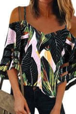 OMG! Ženska bluza s palmami listi Howell zelena S