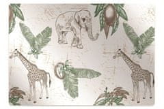 Decormat Podloga za zaščito tal Žirafe in sloni 100x70 cm 