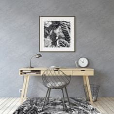 Decormat Podloga za stol parket Črno -beli listi 140x100 cm 