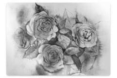 Decormat Podloga za pisarniški stol Black and white roses 120x90 cm 