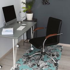 Decormat Podloga za pisarniški stol Črno -bele vrtnice 100x70 cm 