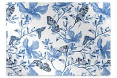 Decormat Podloga za pisalni stol Blue flowers 100x70 cm 