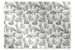 Decormat Podloga za stol Sketched foxes 100x70 cm 