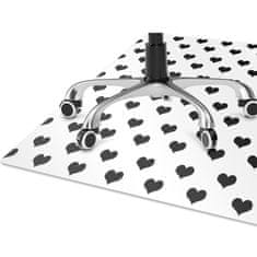 Decormat Podloga za pisarniški stol Black hearts 100x70 cm 