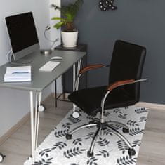 Decormat Podloga za pisarniški stol Black gray leaves 100x70 cm 