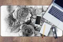 Decormat Podloga za pisalno mizo Black and white roses 100x50 cm 