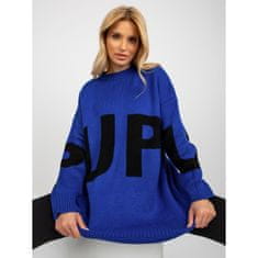 RUE PARIS Ženski pulover z oversized napisom RUE PARIS kobalt LC-SW-8050.95P_394136 Univerzalni