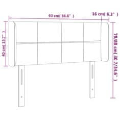 Vidaxl LED posteljno vzglavje temno rjavo 93x16x78/88 cm blago