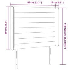 Vidaxl LED posteljno vzglavje črno 83x16x118/128 cm žamet