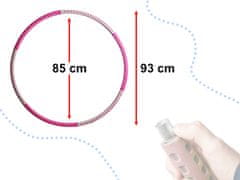 Ikonka Hula hoop za hujšanje z maserjem roza-siva 85cm 1kg