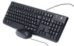 Logitech Logitech Desktop MK120 - Žični komplet tipkovnice in miške, Spill-resistant, USB, QWERTY, črna barva, za domačo rabo