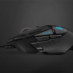 Logitech Logitech G G502 HERO visokozmogljiva igralna miška, 11 programabilnih gumbov, 25600 DPI, ergonomska, črna