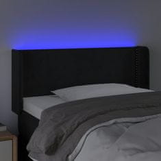 Vidaxl LED posteljno vzglavje črno 93x16x78/88 cm žamet