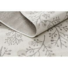 eoshop Avtorska preproga FLAT 48774/367 Leaves Birds - KREM Grey (Avtorske - Velikost: 80x150 cm)