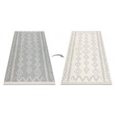 eoshop Preproga TWIN 23000 Boho, bombažna, dvostranska, z diamanti Ekološke pentlje - siva / krem ( - Velikost: 80x150 cm)